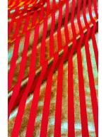 Metallic print stripe lycra, puna-kulta
